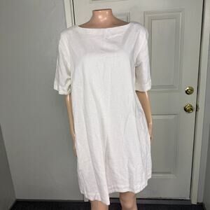 NEW Abercrombie Fitch Women's Dress XLP Linen Shift White Cotton S/S Career D15